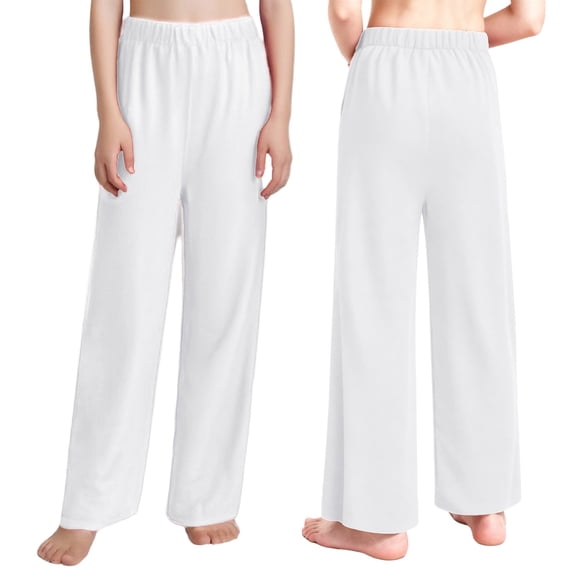 Aislor Boys Girls Praise Dance Palazzo Celebration of Spirit Liturgical Worship Wide Leg Pants White 14