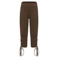 thumbnail image 1 of Aislor Boys Medieval Ankle Banded Pirate Pants Kids Renaissance Viking Pirate Cosplay Costume Halloween Fancy Pants Coffee 7-8, 1 of 7