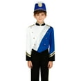 thumbnail image 1 of Aislor Boys Parade Jacket Royal Guard Long Sleeve Marching Band Outfits with Drummer Hat Blue 16, 1 of 7