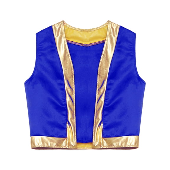 Aislor Boys Prince Vest Open Front Waistcoat Halloween Performance Party Royal Blue 10