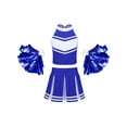 thumbnail image 1 of Aislor Cheer Leader Costumes for Girls Sleeveless Cheerleading Uniform Dress Outfit with Stockings 2 Pom Poms Royal Blue 6, 1 of 7