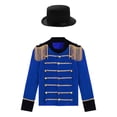 thumbnail image 1 of Aislor Drum Major Outfits for Girls Boys School Marching Band Uniform Jacket Royal Blue 12, 1 of 7