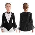 thumbnail image 1 of Aislor Feather Tutu Dress for Girls Hip Hop Latin Jazz Dance Leotard Shiny Ballet Dancewear Ballerina Outfit Black 14, 1 of 7