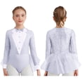 thumbnail image 1 of Aislor Feather Tutu Dress for Girls Hip Hop Latin Jazz Dance Leotard Shiny Ballet Dancewear Ballerina Outfit White 14, 1 of 7