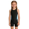 thumbnail image 1 of Aislor Girls Boyleg Cutout One-piece Swimsuits Swimming Costume Athletic Rash Guard Bathing Suit Swimwear Size 8-16 Blue&Black 8, 1 of 7