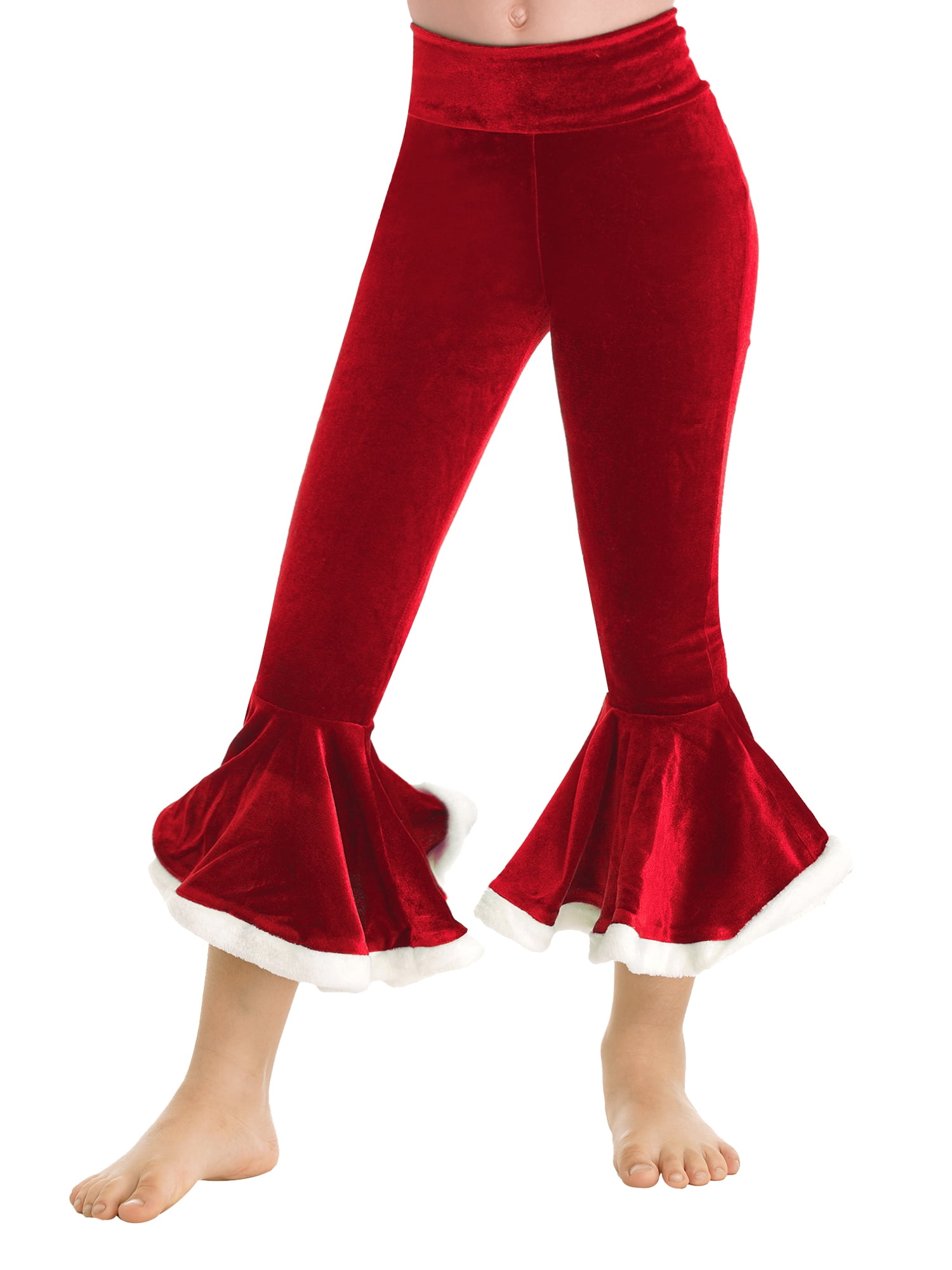 Red ruffle deals bell bottom pants