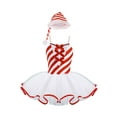 thumbnail image 1 of Aislor Girls Christmas Party Candy Cane Costume Striped Figure Skating Dance Tutu Dress with Santa Hat Red 10, 1 of 7