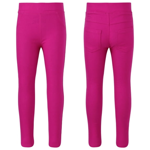 Aislor Girls Dance Yoga Leggings Footless Tights Flamingos Elastic Waistband Ankle Length Pants Size 3-14 Hot Pink 11-12
