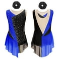 thumbnail image 1 of Aislor Girls Figure Ice Roller Skating Dress Gymnastics Leotards Lyrical Jazz Latin Ballet Dancewear Royal Blue&Black 6, 1 of 7