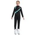 thumbnail image 1 of Aislor Girls Figure Skating Jacket Ice Ballet Dance Long Sleeve Jackets with Leggings for Competition Blue Green 11-12, 1 of 7