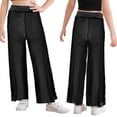 thumbnail image 1 of Aislor Girls Glitter Rhinestone Sequin Sheer Mesh Wide Leg Pants Modern Figure Skating Jazz Dance Pants Black 8, 1 of 7