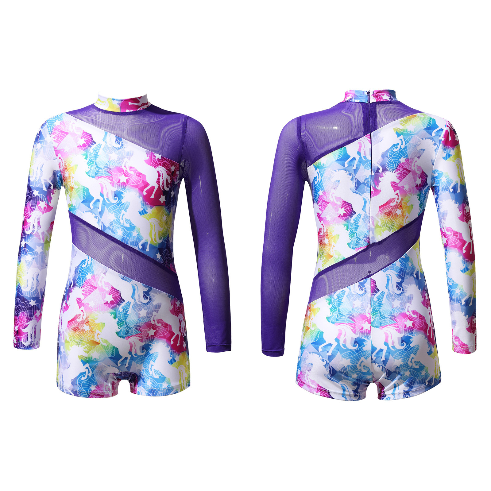 Kids' Dancewear Gymnastics Leotard / Onesie Pure Color Splicing Girls' Performance