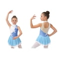 thumbnail image 1 of Aislor Girls Lyrical Ballet Dress Sleeveless Rhinestones Figure Ice Skating Leotard Dancewear Size 6-16 Light Blue 12, 1 of 7