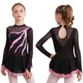 thumbnail image 1 of Aislor Girls Mesh Splice Figure Ice Skating Long Sleeves Ballet Dance Gymnastics Leotards Tutu Dress Size 6-16 Pink 10, 1 of 7