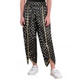thumbnail image 1 of Aislor Girls Metallic Floral Printed Satin Harem Pant Elastic Waist Kids Patiala Dhoti Salwar Pants Black 8, 1 of 7