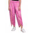 thumbnail image 1 of Aislor Girls Metallic Floral Printed Satin Harem Pant Elastic Waist Kids Patiala Dhoti Salwar Pants Hot Pink 8, 1 of 7