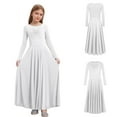 thumbnail image 1 of Aislor Girls Praise Dance Dress Long Sleeve Worship Church Dancewear Liturgical Lyrical Church Robe White 10, 1 of 7