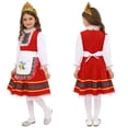 thumbnail image 1 of Aislor Girls Russian Traditional Dance Dress Ethnic Exquisite Stage Performance Outfit Red White 110, 1 of 7