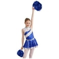 thumbnail image 1 of Aislor Girls Sequins Cheerleading Uniform Cheer Leader Outfits Performance Costume Dance Dress with Pom Poms A Royal Blue 14, 1 of 7