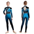 thumbnail image 1 of Aislor Girls Shiny Rhinestone Full Body Unitard Gradient Long Sleeve Gymnastics Leotard Dance Jumpsuit Light Blue 16, 1 of 8