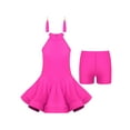 thumbnail image 1 of Aislor Girls Sleeveless Hollow Back Latin Ballroom Dancewear Dress with Shorts and Tassel Earrings Costume, 1 of 7