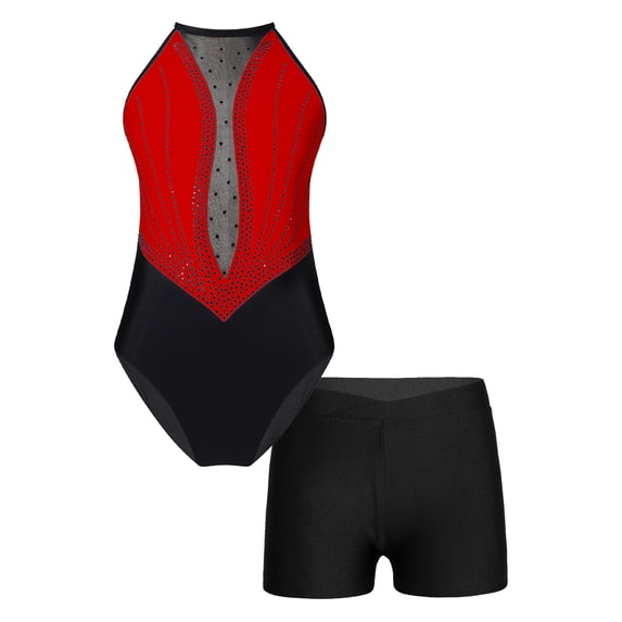Aislor Girls Sparkly Diamond Sleeveless Gymnastics Ballet Dance Leotard ...
