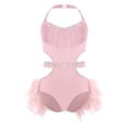 thumbnail image 1 of Aislor Girls Sparkly Rhinestone Halter Sleeveless Latin Jazz Ballet Dance Leotard Skirted for Performance Pink 10, 1 of 7