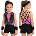 thumbnail image 1 of Aislor Girls Tank Unitards With Shorts Headband Gymnastics Leotard Athletic Ballet Dance Bodysuit Training Outfits Hot Pink 10, 1 of 7