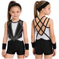 thumbnail image 1 of Aislor Girls Tank Unitards With Shorts Headband Gymnastics Leotard Athletic Ballet Dance Bodysuit Training Outfits White 16, 1 of 7
