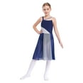 thumbnail image 1 of Aislor Girls kids Lyrical Chiffon Sleeveless Ballet Dress Latin Modern Contemporary Dancewear Costume Size 6-16 A Blue 16, 1 of 7