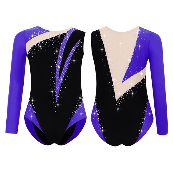 Aislor Gymnastics Leotards for Girls Sports Biketard Athletic Dance Apparel Practice Clothes Skating Jumpsuit Purple 8