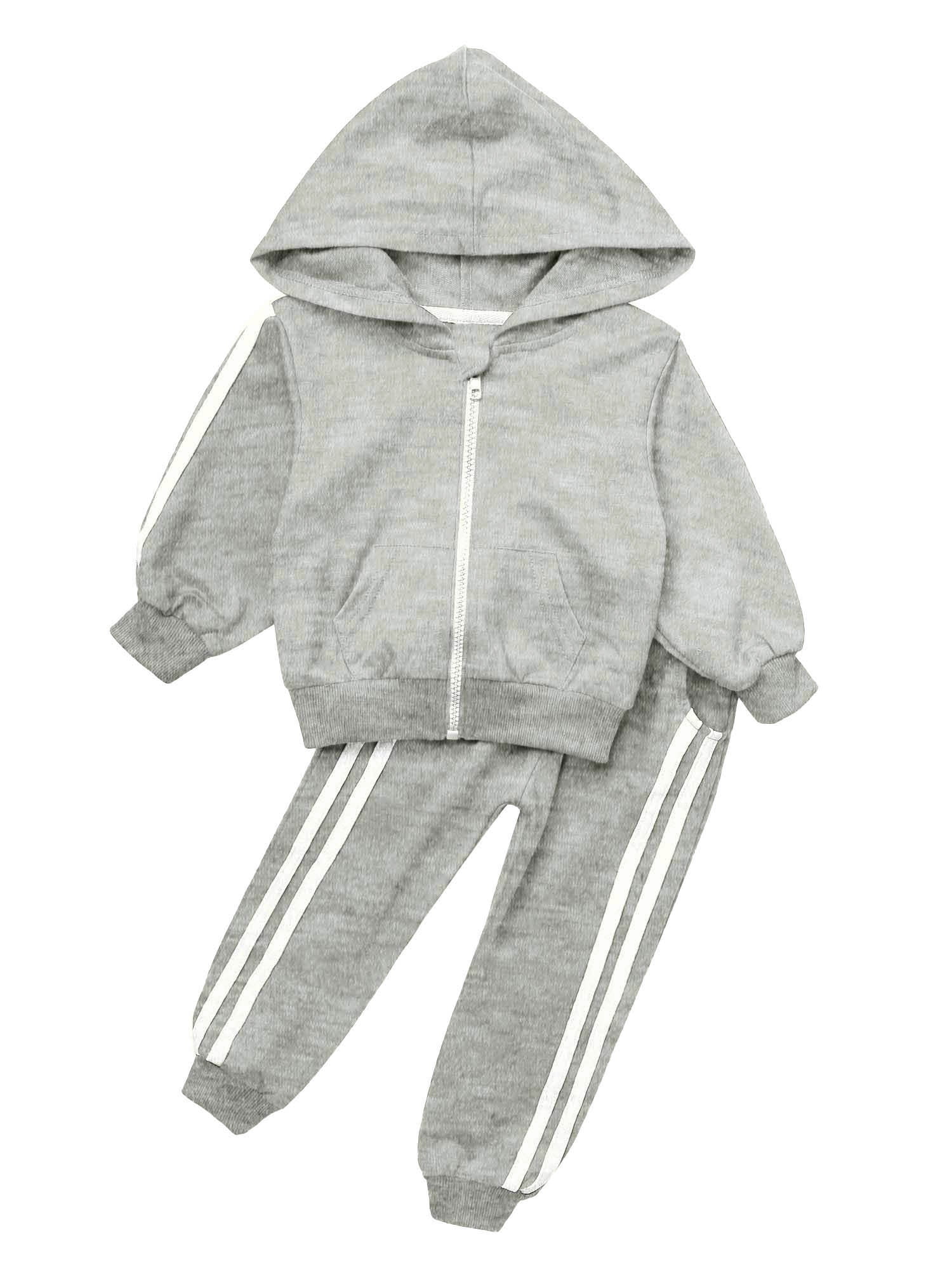 Aislor Kids Baby Boy Long Sleeve Sweatsuit Hoodie Sweatshirt Top and