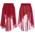 thumbnail image 1 of Aislor Kids Big Girls High Low Chiffon Dance Skirt for Lyrical Ballet Latin Jazz Stage Performance 6-16 Burgundy 12, 1 of 7