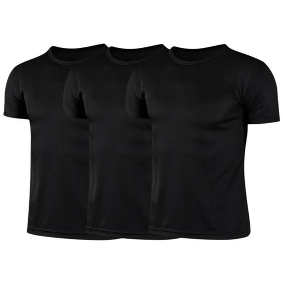 Aislor Kids Boys 3 Pack Athletic Performance T Shirt Basketball Training Shirts Moisture Wicking Tops Black M