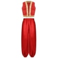thumbnail image 1 of Aislor Kids Boys Arabian Prince Street Rats Costume Gold Trim Waistcoat With Harem Dance Pants Red 14, 1 of 7