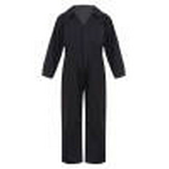 Aislor Kids Boys Fashion Mechanic Coveralls Long Sleeve Zipper Front Jumpsuit Size 6-16 A Black 14