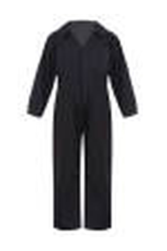 Kids Boys Fashion Mechanic Coveralls Long Sleeve Zipper Front Jumpsuit Size 6-16 A Black 8