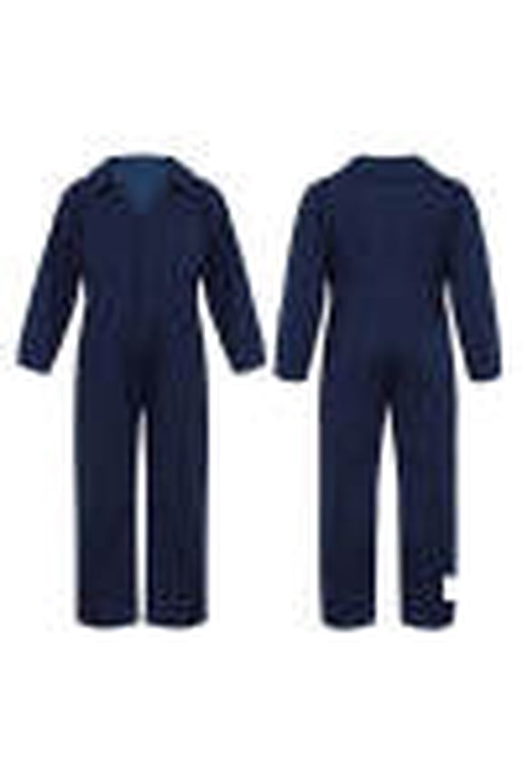 Kids Boys Fashion Mechanic Coveralls Long Sleeve Zipper Front Jumpsuit Size 6-16 Dark Blue 6