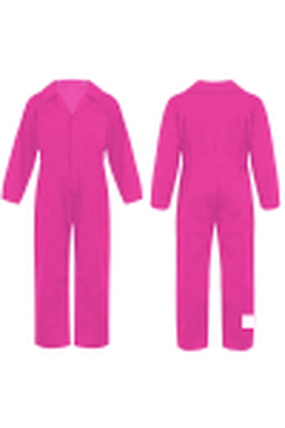 Kids Boys Fashion Mechanic Coveralls Long Sleeve Zipper Front Jumpsuit Size 6-16 Hot Pink 8