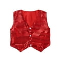 thumbnail image 1 of Aislor Kids Boys Glittery Sequined Vest Waistcoat Choir Jazz Street Dancing Stage Performance Size 7-15 Red 13-14, 1 of 7