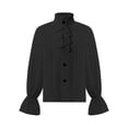 thumbnail image 1 of Aislor Kids Boys Medieval Pirate Steampunk Vampire Gothic Renaissance Shirt Role Playing Costume Size 6-16 Black 8, 1 of 7