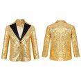 thumbnail image 1 of Aislor Kids Boys Shiny Sequins Suit Jacket Coat Blazer Formal Tuxedo for Wedding Pageant Birthday Party 6-16 Gold 10, 1 of 7