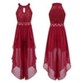 thumbnail image 1 of Aislor Kids Flower Girls Halter Neck Evening Dress Lace Prom Maxi Gown Wedding Birthday Party, 1 of 7