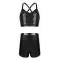 thumbnail image 1 of Aislor Kids Girls 2-Piece Sports Dance Outfits Crop Tops with Booty Shorts Activewear Set, 1 of 7