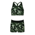 thumbnail image 1 of Aislor Kids Girls Active Swimsuits 2pcs Gymnastics Dance Sportswear Tank Top with Booty Shorts Set Size 4-16 A Camouflage Green 14, 1 of 7