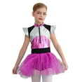 thumbnail image 1 of Aislor Kids Girls Alien Shiny Metallic Sequins Dance Leotard Tutu Dress Cosplay Party Fancy Costume Hot Pink 16, 1 of 7