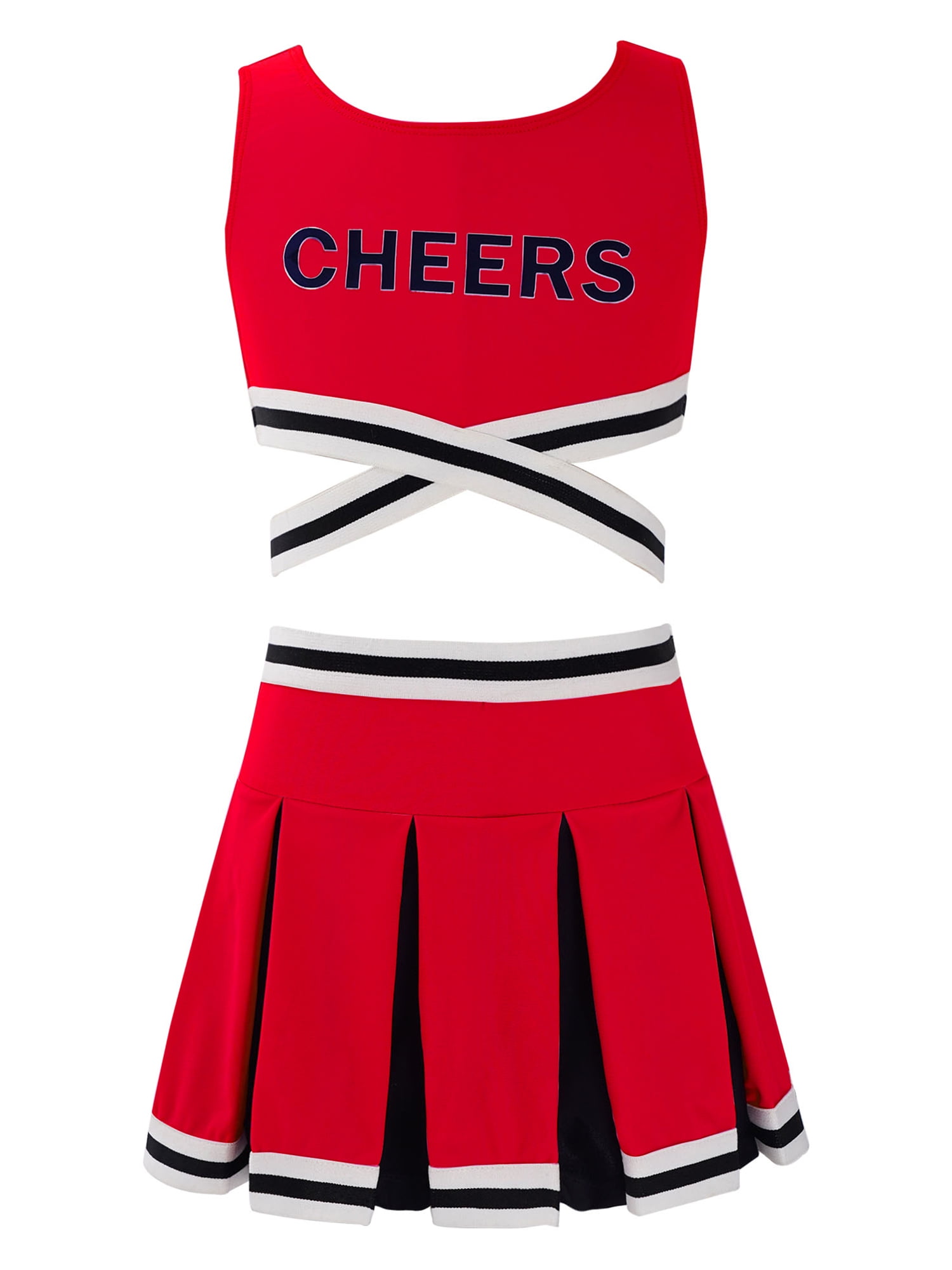 Aislor Kids Girls Cheerleading Outfit Crop Top and Skirt Set Gymnastic