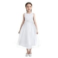 thumbnail image 1 of Aislor Kids Girls Christening Dress Flower Girls Rhinestone Belt Evening Gown 2-16 White 16, 1 of 7