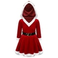 thumbnail image 1 of Aislor Kids Girls Christmas Mrs Santa Velvet Long Sleeve Hooded Tutu Dress Princess Party Red 12, 1 of 7