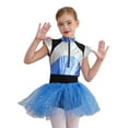 thumbnail image 1 of Aislor Kids Girls Alien Shiny Metallic Sequins Dance Leotard Tutu Dress Cosplay Party Fancy Costume Blue 10, 1 of 7